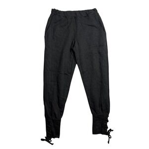 Chaser Lace Up Cuffed Jogger Sweatpant Sz S Charcoal Gray Ankle Lounge Pant NEW